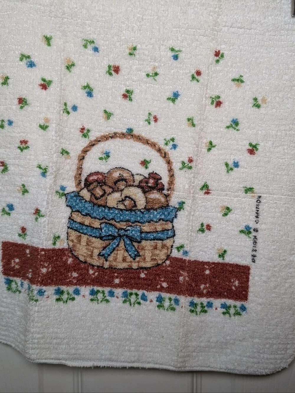 Vintage Retro Cannon Mushroom Kitchen Dish Cloth Washcloth 70s 80s EUC